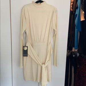 Privacy please white waist tie mini dress NWT